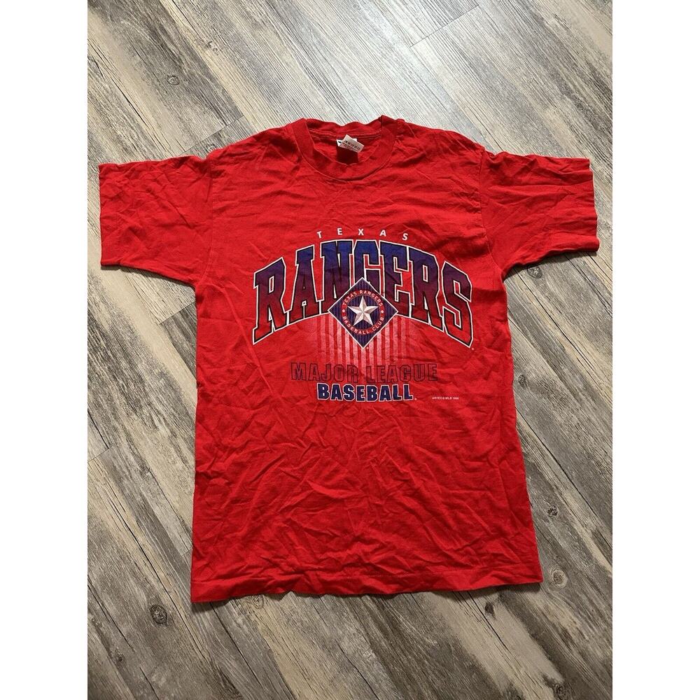 Vintage Artex Sportswear Texas Rangers T Shirt Size Large Single Stitch 1996 MLB